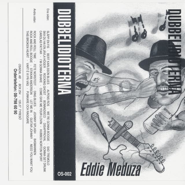 Album cover art for Dubbelidioterna (Eddie Meduza & E. Hitler fånar sig)