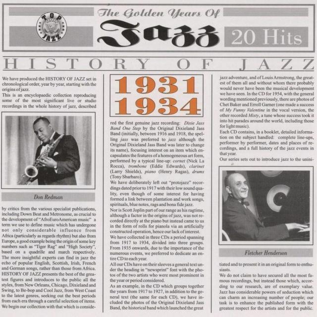 Album cover art for History Of Jazz 1931 - 1934