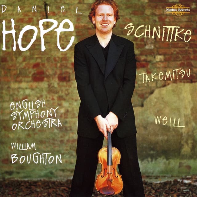 Album cover art for Daniel Hope Plays Schnittke - Takemitsu - Weill