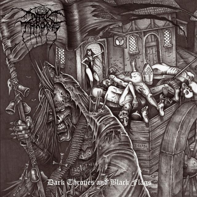 Album cover art for Dark Thrones and Black Flags