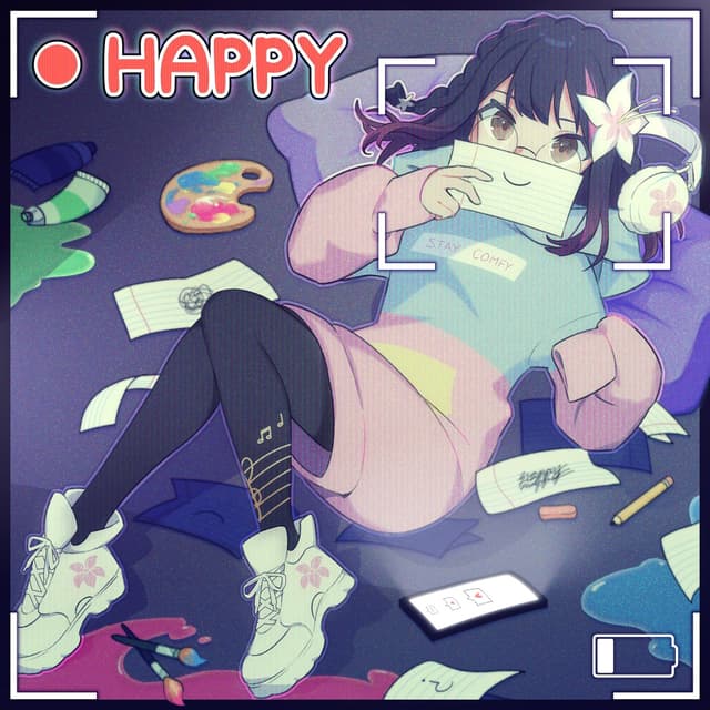 Album cover art for happy
