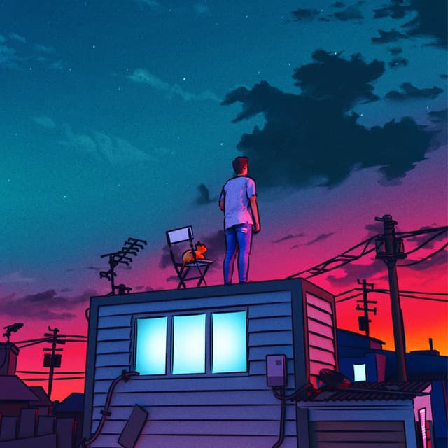 Album cover art for Laying on my porch while we watch the world end.