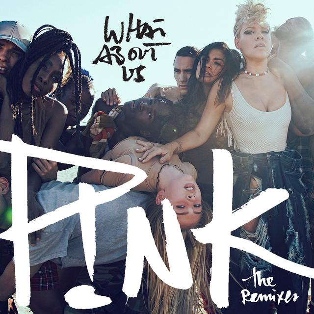 Album cover art for What About Us (The Remixes)