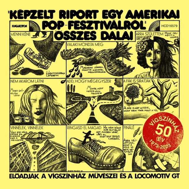 Album cover art for "Képzelt Riport Egy Amerikai Pop-Fesztiválról" Összes Dalai