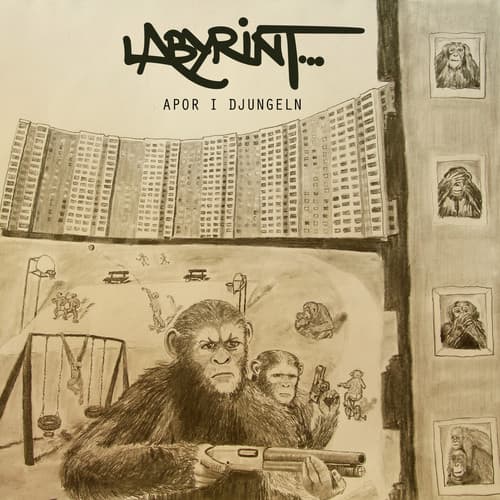 Album cover art for Apor i djungeln