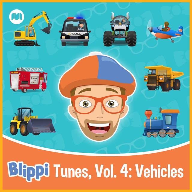 Album cover art for Blippi Tunes, Vol. 4: Vehicles