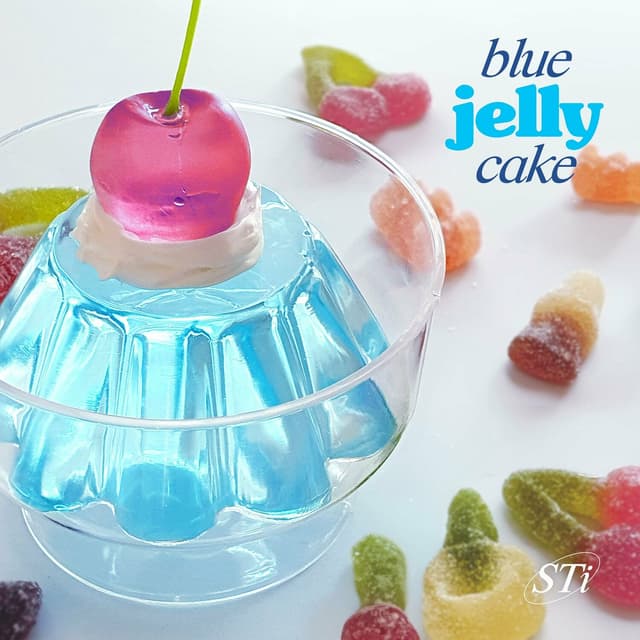 Album cover art for blue jelly cake
