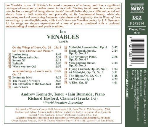Venables : On The Wings Of Love - Venetian Songs (the English Song Series - Volume 21)