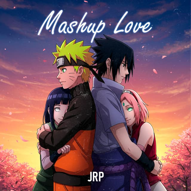Album cover art for Mashup Love (Naruto, Sword Art Online, Attack On Titans, Your Name)
