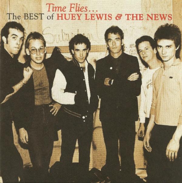 Album cover art for Time Flies... The Best of Huey Lewis & the News