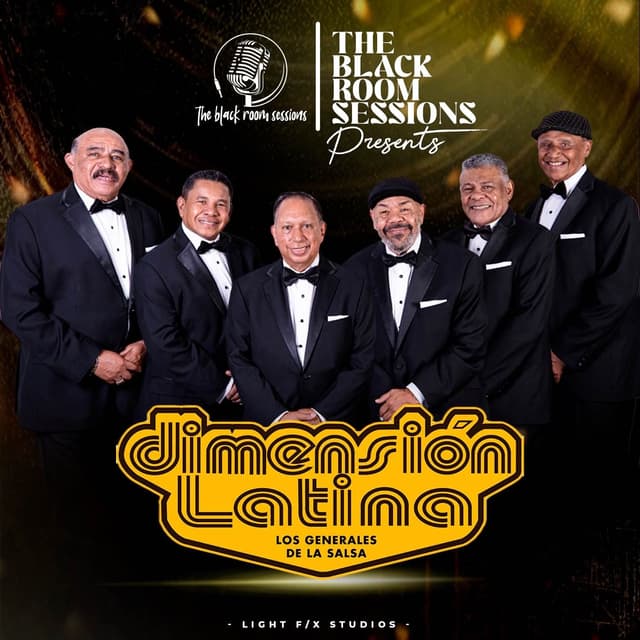 Album cover art for La Dimensión Latina live at the Blackroom Sesions full concert
